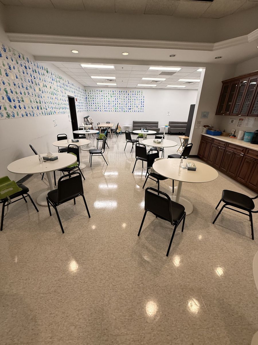 Cafeteria floor with a new high-gloss finish in Massachusetts