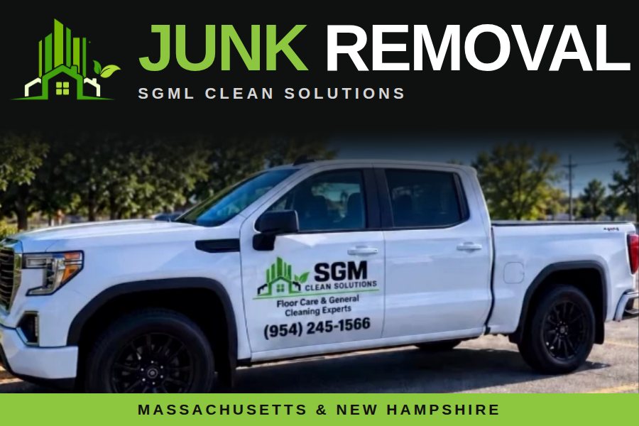 SGML Clean Solutions junk removal truck serving Massachusetts and New Hampshire